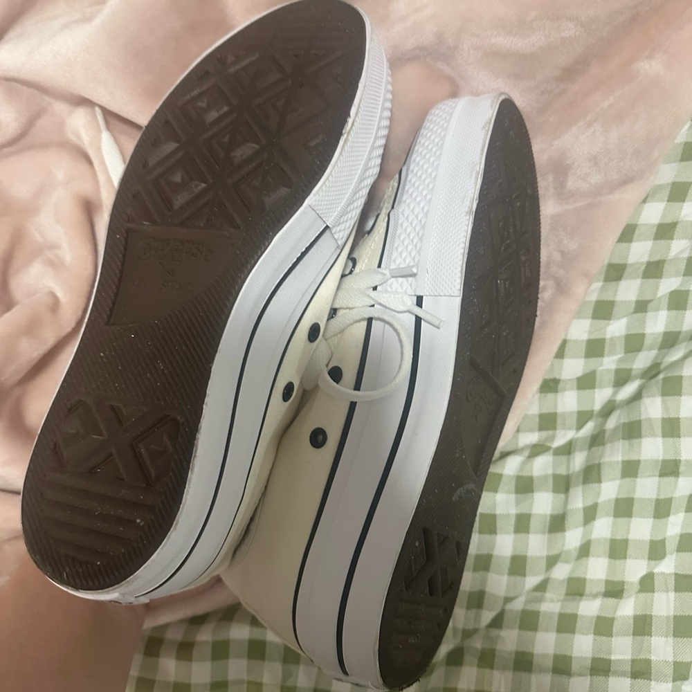 Converse Women's Cream High-Top Platform Sneakers Size US 7 - Picture 5 of 5